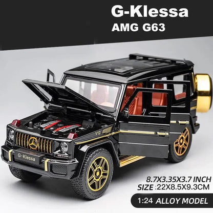 1:24 AMG G63 Model Car, Zinc Alloy Pull Back Toy Car with Sound and Light - Loyace