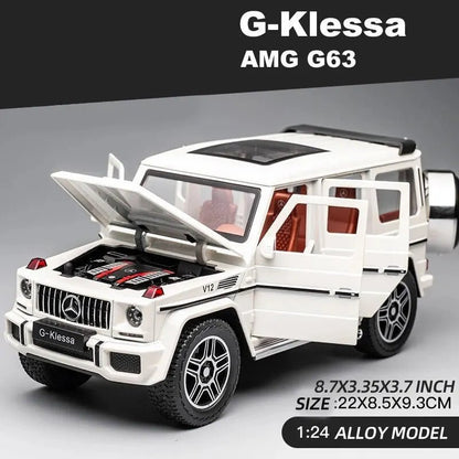 1:24 AMG G63 Model Car, Zinc Alloy Pull Back Toy Car with Sound and Light - Loyace