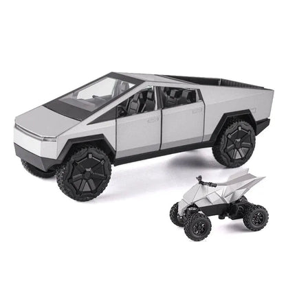 1:24 Cybertruck Model Silver Pickup Truck with Sound and Light - Loyace