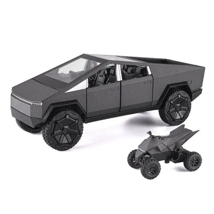 1:24 Cybertruck Model Silver Pickup Truck with Sound and Light - Loyace