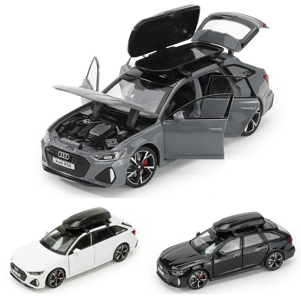 1/32 Audi RS6 Miniature Diecast Toy Car Model Sound & Light - Loyace