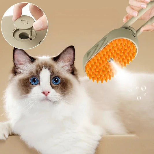 3 In 1 Hair Removal Grooming Steam Brush Cat Dog Cleaning - Loyace