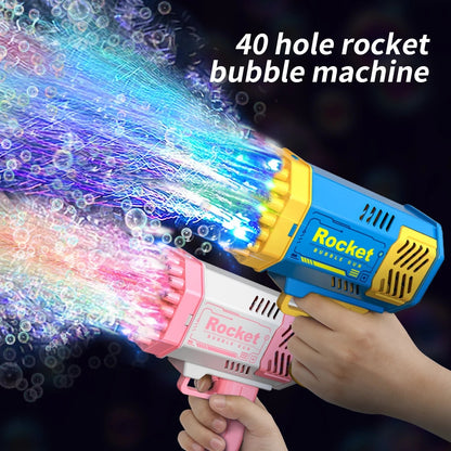 40 Holes Rocket Launcher Handheld Bubble Gun LED Light - Loyace