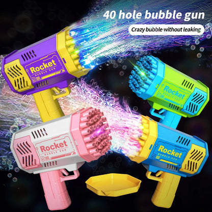 40 Holes Rocket Launcher Handheld Bubble Gun LED Light - Loyace