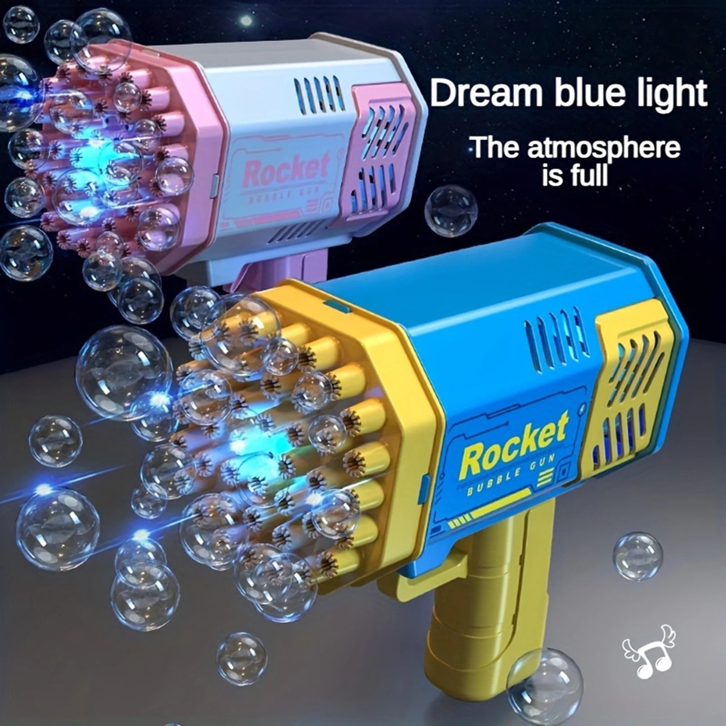 40 Holes Rocket Launcher Handheld Bubble Gun LED Light - Loyace