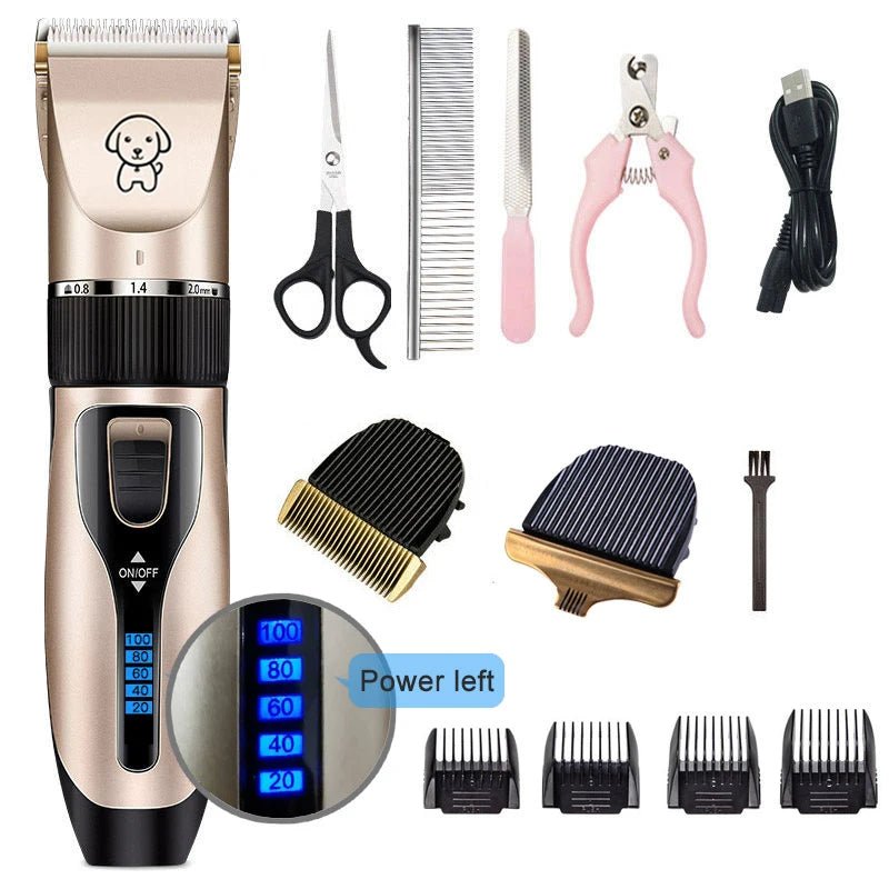 Dog Clipper Dog Hair Clippers Grooming (Pet/Cat/Dog/Rabbit) Haircut Trimmer Shaver Set Pets Cordless Rechargeable Professional - Loyace