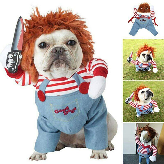 Halloween Pet Costume Pet Dog Funny Clothes Adjustable Dog Cosplay Costume Scary Costume Party Gatherings - Loyace