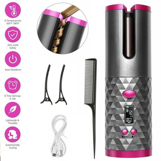 LCD Display Rotating Hair Curler - Loyace