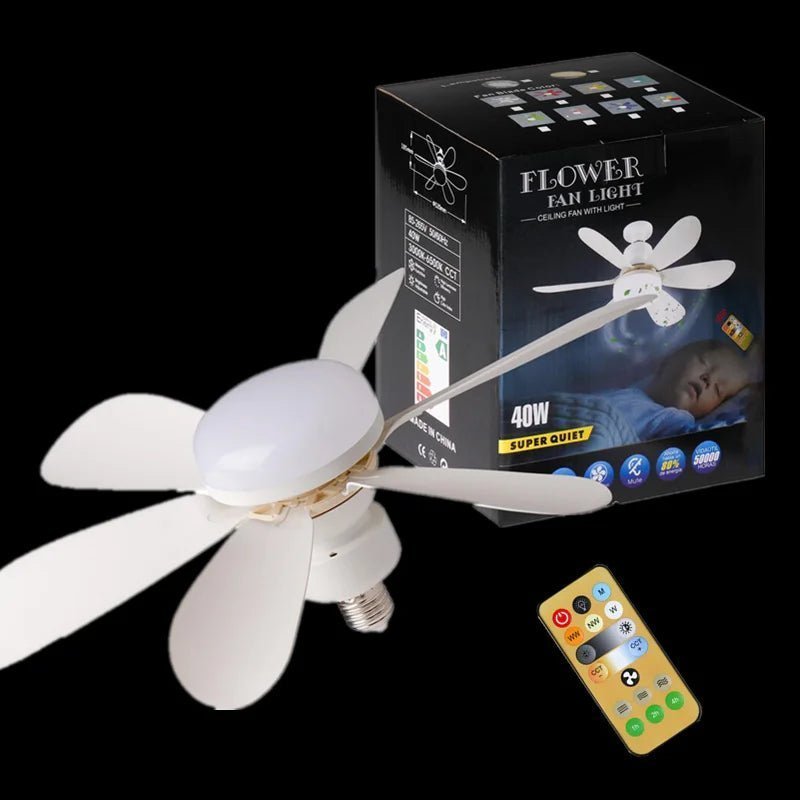 LED Ceiling Fan Light E27 With Remote Control - Loyace