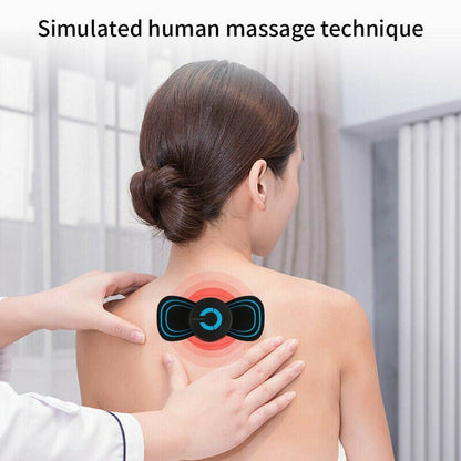 Portable Mini Electric Neck Back Body Massager Cervical Massage Stimulator Pain Relief Massage Patch With USB Charging Cable - Loyace