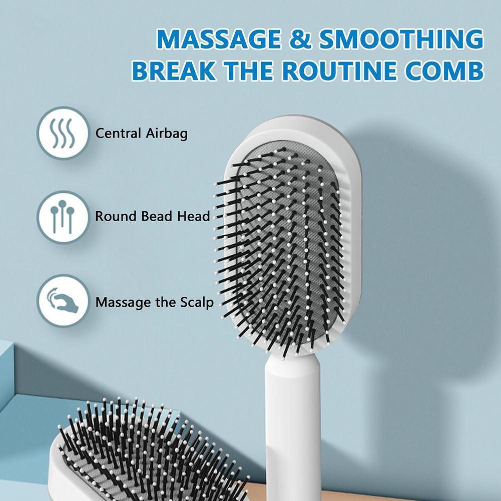 Self - Cleaning Hair Brush Anti Hair Loss - Loyace