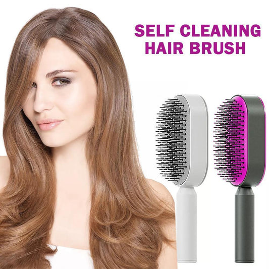 Self - Cleaning Hair Brush Anti Hair Loss - Loyace