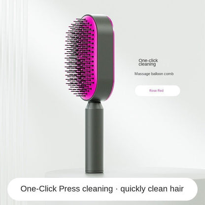 Self - Cleaning Hair Brush Anti Hair Loss - Loyace