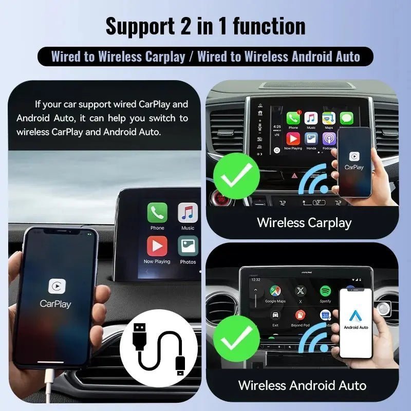 Wireless CarPlay/Android Auto Adapter Smart Mini Box Plug And Play - Loyace