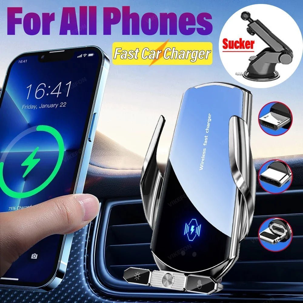 Wireless Charger Car Phone Holder Fast Charging Station For iPhone&Android - Loyace